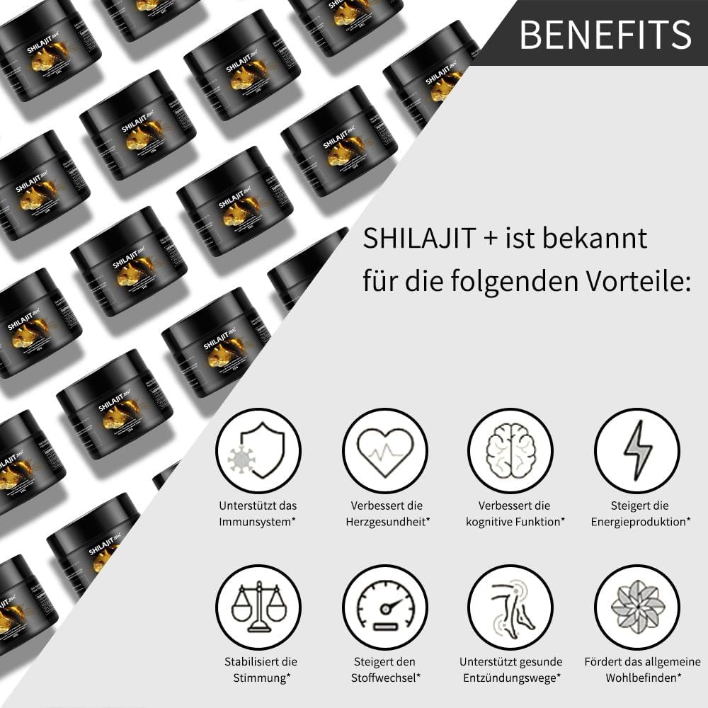 Himalaya Shilajit Original - Resina de Shilajit orgánica del Himalaya rica en más de 85 oligoelementos y ácido fúlvico para concentración, energía e inmunidad, 50 gramos