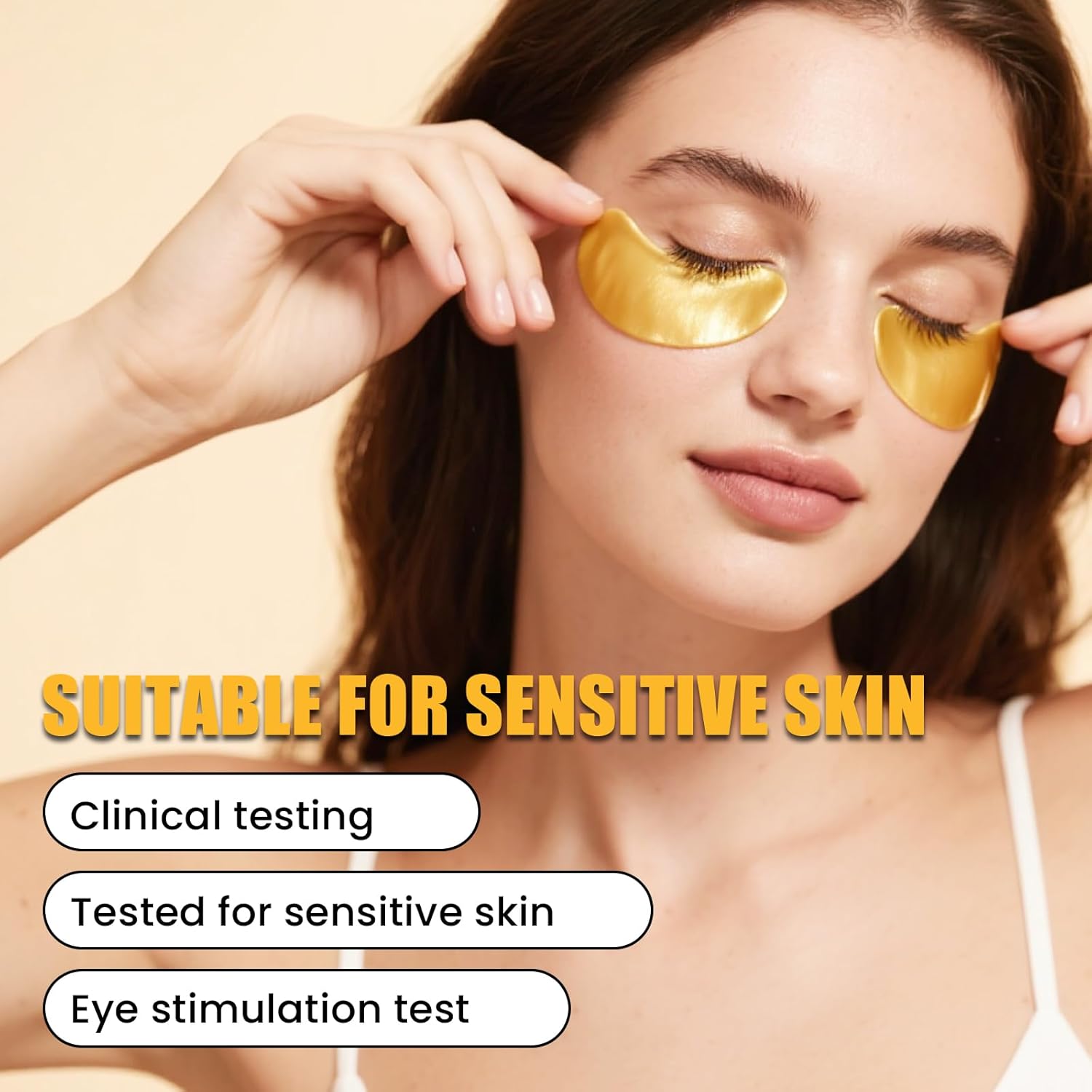 60 almohadillas para los ojos de oro de 24 quilates, hidratantes, antiarrugas, círculos oscuros y hinchazón, para uso diario